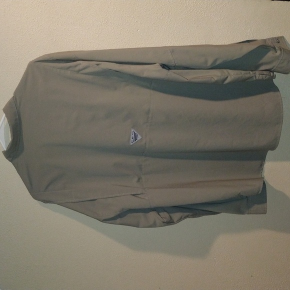 Columbia PFG Omni-Shade Vented Tan Fishin Long Sleeve Button up Shirt Outerwear - Picture 8 of 11